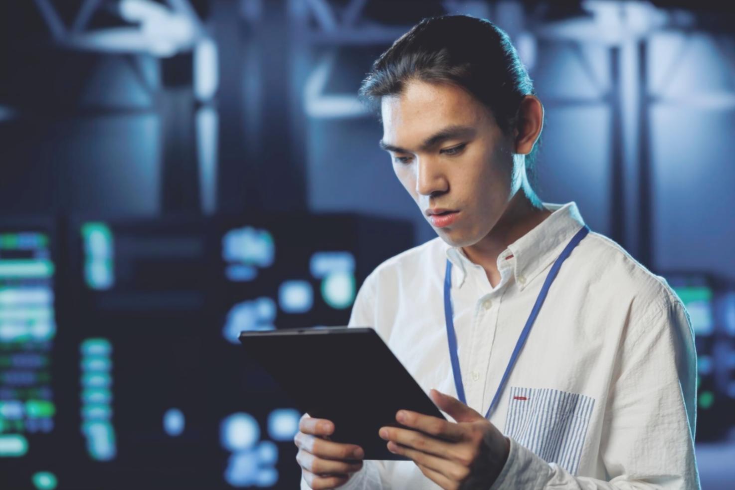 Ambiente di apprendimento moderno con tecnologie avanzate